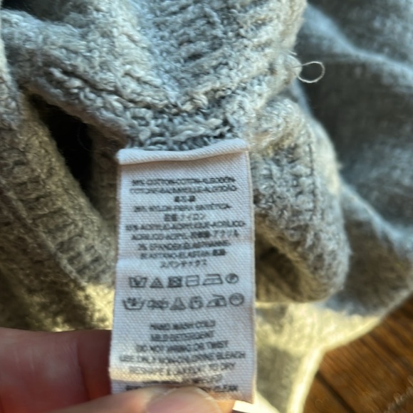 Free People Small Heart It Gray Lace Up Oversized Sweater Dress V Neck - Picture 4 of 10